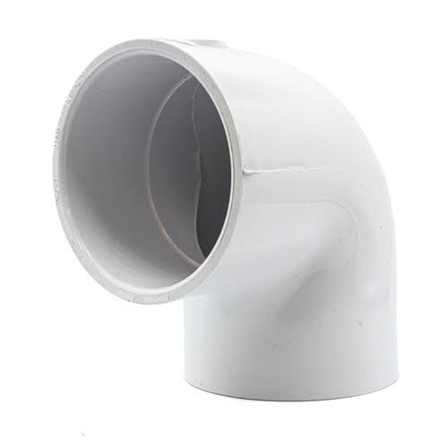 3" White PVC 90 Degrees Elbow Slip